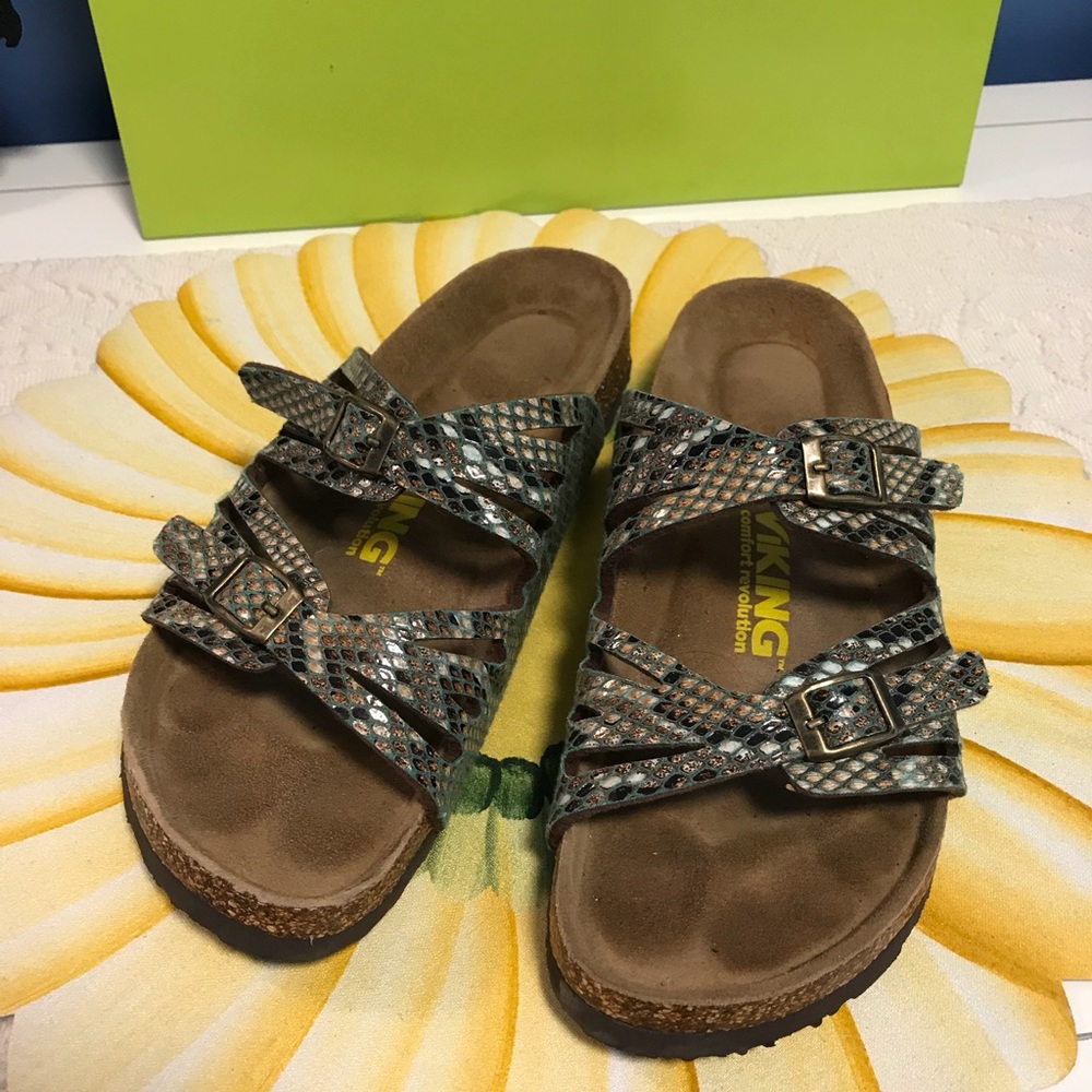 Viking snake patterned sandals